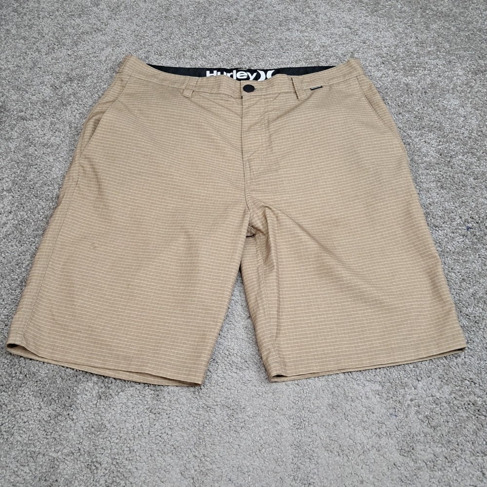 Hurley Mens Phantom Hybrid Board Shorts Khaki Stripe MWS0005970 Size 31